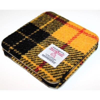 Set of 2 or 4 CHUNKY Square Reversible Drinks Coasters Macleod Harris Tweed & Highland Cow