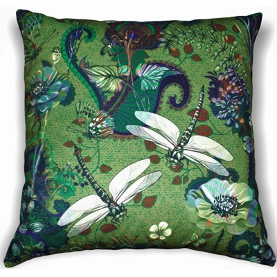 Velvet Dragonfly Cushion Cover Double Sided 16" x 16" (COVER ONLY)