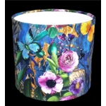 20cm Drum Lampshade with Italian Velvet Meadow Flowers & Butterflies