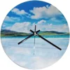 Large 30cm Wall Clock Covered with Harris Landscape image in Velvet
