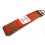 Orange Check Harris Tweed Key Fob, Key Ring, Key Chain