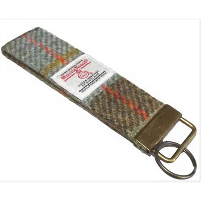 Hunting Macleod Tartan Harris Tweed Key Fob Key Ring