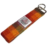 Rainbow Check Harris Tweed Key Fob, Key Ring, Key Chain