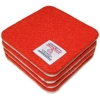 Set of 2 or 4 CHUNKY Square Reversible Drinks Coasters Orange Harris Tweed & Stag