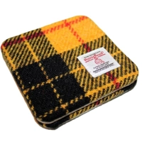 Set of 2 or 4 CHUNKY Square Reversible Drinks Coasters Macleod Harris Tweed & Highland Cow