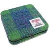 Set of 2 or 4 CHUNKY Square Reversible Drinks Coasters Harris Tweed & Voyage Stag