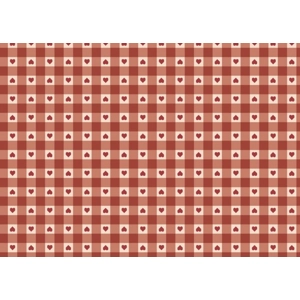 Lewis & Irene - Grandma's Quilt - Heart Gingham Red