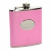 Geschenkset 175 ml Flachmann mit PU-Lederhülle in pink