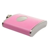 Geschenkset 175 ml Flachmann mit PU-Lederhülle in pink