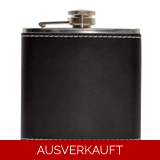 Flachmann 150 ml mit schwarzer Lederhü..