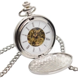 Taschenuhr - Silber mit sichtbarem Uhr..