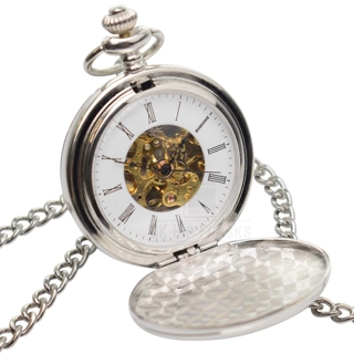 Taschenuhr - Silber mit sichtbarem Uhr..
