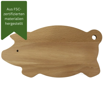 Buchenholz - Mittelgroßes - Schweineform - Schneidebrett