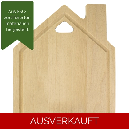 Buchenholz - Haus - unbehandeltes Schneidebrett