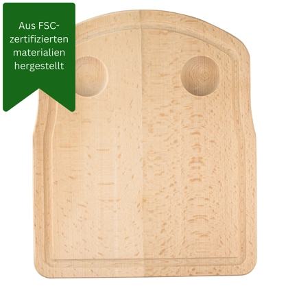 Buchenholz - Eier- Und Toas t-Frühstücksbrett - Gebogen - Klein - Unbehandelte Schneidebretter