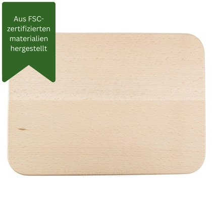Buchenholz - Unbehandelt Rechteckig Gebogen - Mittel - Schneidebrett
