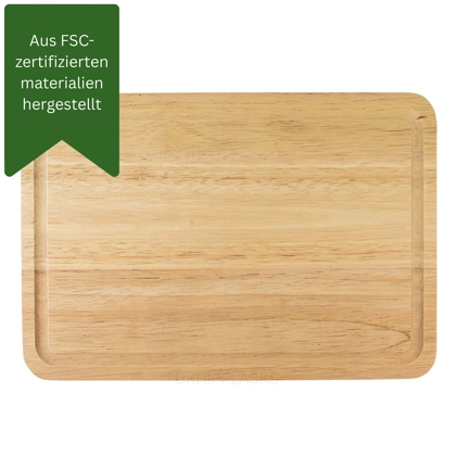 Hevea Schneidebrett - Rechteckig - Gerillt - Mittelgroß