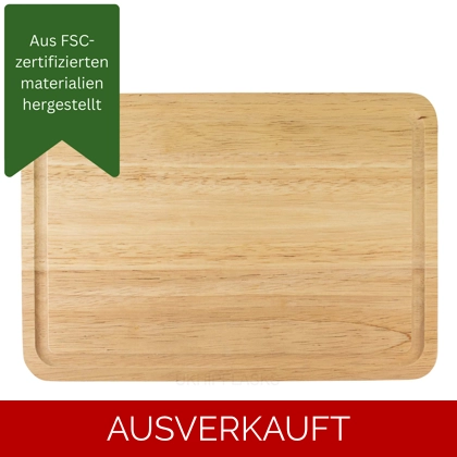 Hevea Schneidebrett - Rechteckig - Gerillt - Mittelgroß