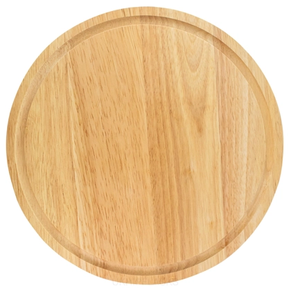 Hevea Holzbrett Rund - Gerillt - Groß