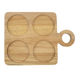 Servierbrett aus Hevea-Holz mit 4 Löch..