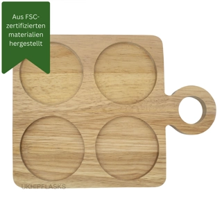 Servierbrett aus Hevea-Holz mit 4 Löch..