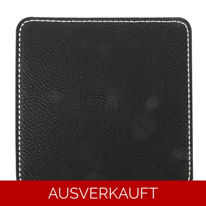 Untersetzer - Laserfähiges Kunstleder (quadratisch) - Schwarz/Silber