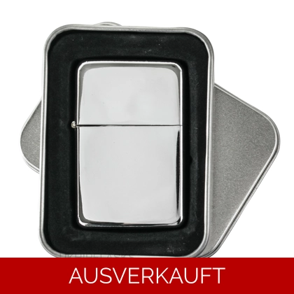 Stern - Stahl - Silbernes Feuerzeug (In Einer Blechschachtel)
