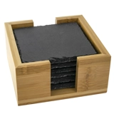 Set - Bambusbox + 6 Quadratische Unter..