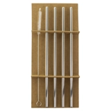 Set Aus 4 Geraden Trinkhalmen + 1 Bürste