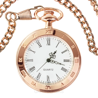 Taschenuhr - Rosegold mit Deckel