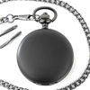 Mattschwarze Taschenuhr - Römisches Ziffernblatt - Handaufzug