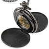Mattschwarze Taschenuhr - Römisches Ziffernblatt - Handaufzug