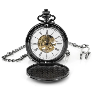 Schwarze Taschenuhr - Römisches Ziffer..
