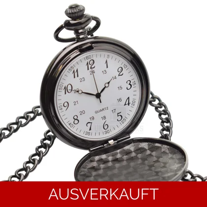 Preiswerte - Quarzuhr - Mit - Arabischen Ziffern - Schwarze- Taschenuhr