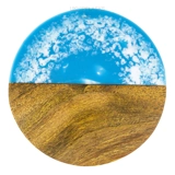 Harz und Holz Untersetzer - Blau