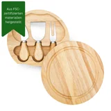 Hevea-Holz - Käsebrett mit 3 Käsebeste..