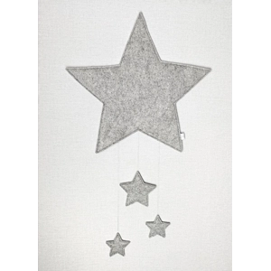 Veggpynt stjerner - lys grå