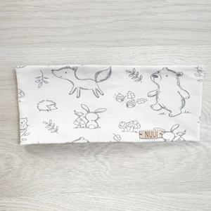 Enkelt pannebånd med skogsdyr beige