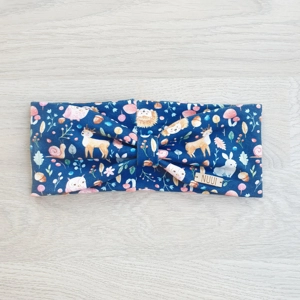 Knutepannebånd med skogsdyr blå