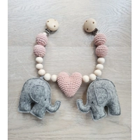 Vognlenke elefanter lys rosa