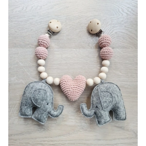 Vognlenke elefanter lys rosa