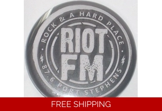 Riot FM Button Badge