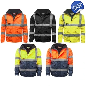 Hi Viz Bomber Jacket (5 Colour Types in Sizws S to 5XL!!)