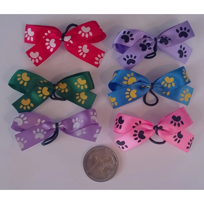 Medium Paw Print Groomng Bows, Qty 100