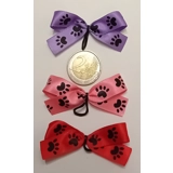 Medium Black Paw Print Groomng Bows, Q..