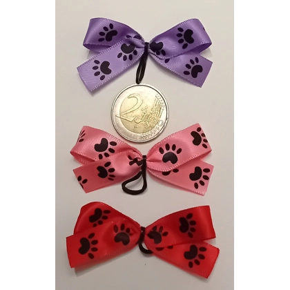 Medium Black Paw Print Groomng Bows, Qty 100