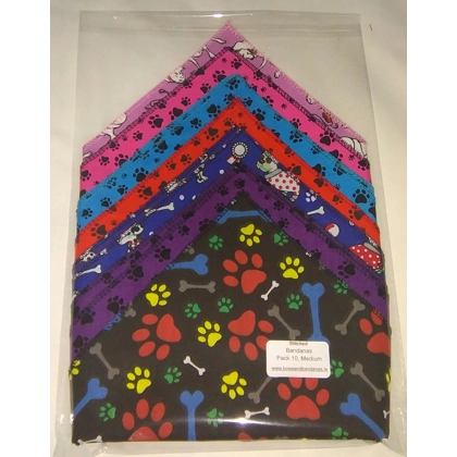 Just for Dogs Tie-on Bandanas, Stitched Edge