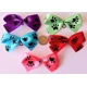 50 Large Black Paw Print Dog Bow