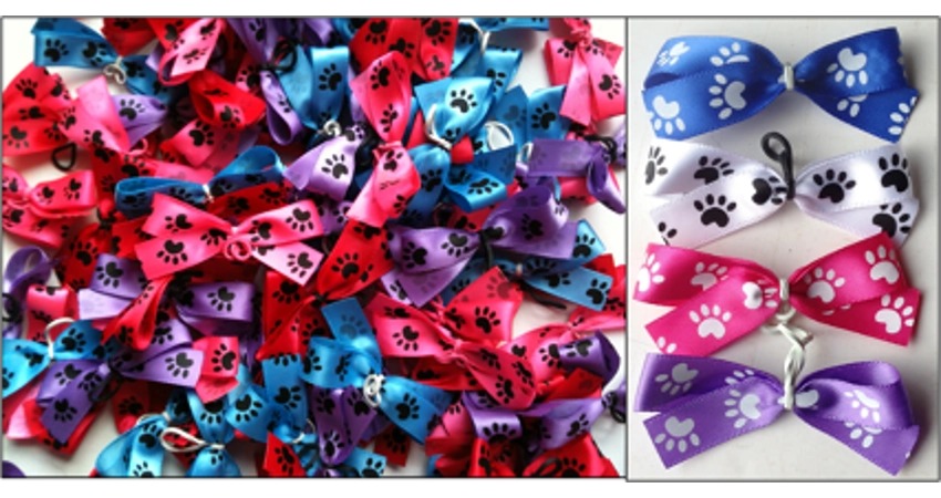 Paw Print Grooming Bows
