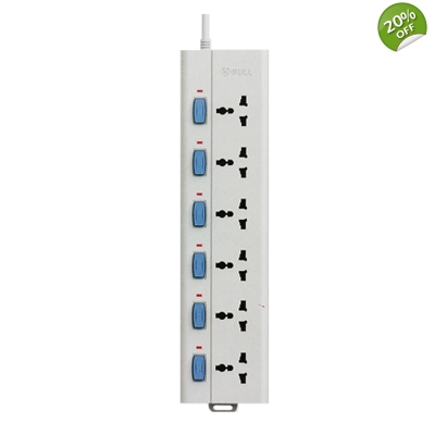 Extension Cord 6-Gang w/ Individual Switch